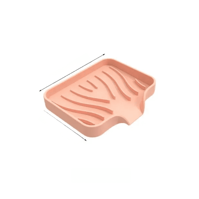 Porte savon - plat zigzag rose