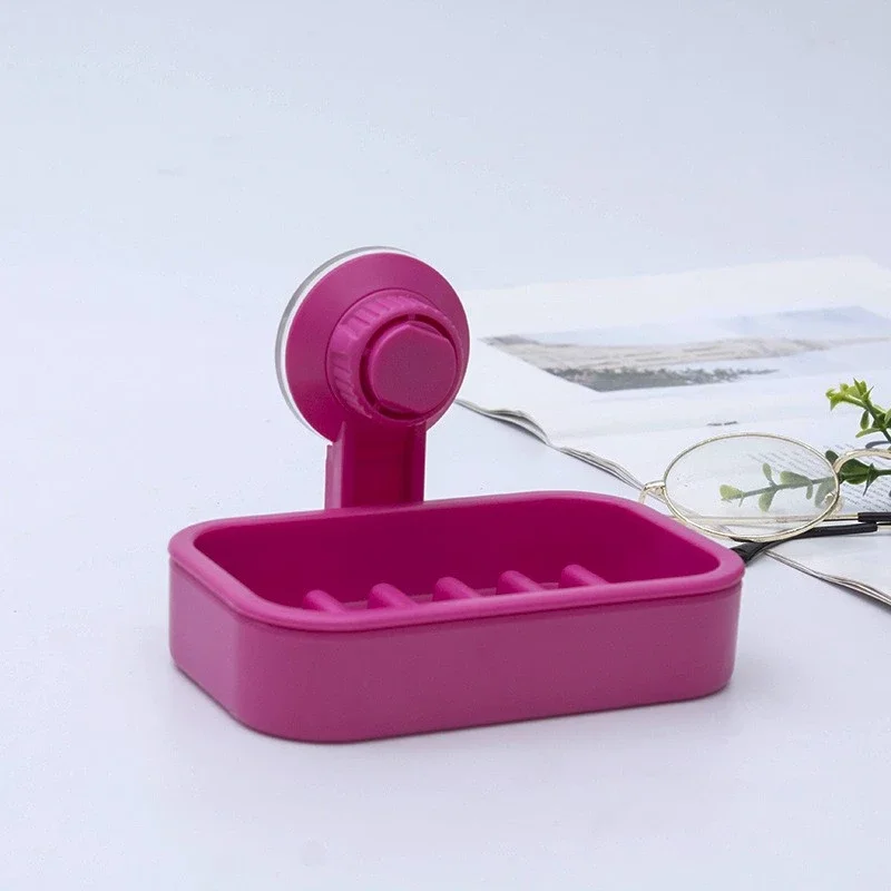 distributeur de savon rose avec porte-savon